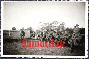I9/27 WW2 ORIGINAL PHOTO OF GERMAN WEHRMACHT SOLDIERS ON HORSEBACK - Picture 1 of 1