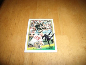 BRIAN HANSEN AUTOGRAPHED ROOKIE FOOTBALL CARD 1988 TOPPS #62 NEW ORLEANS SAINTS - Picture 1 of 2