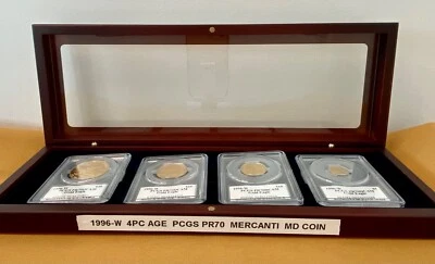 1996  American Gold Eagle Proof 4-Coin Year Set PCGS  PR70 John Mercanti  Signed - Image 1 of 4