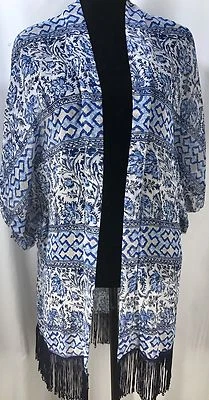 Cejon Mujer Verano Estilo Bohemio Cubre En Azul Talla M Foto 1 de 4