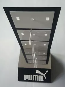 PUMA TRE PEZZI LOGO SPECCHIO ESPOSITORE IN METALLO PLEXIGLASS E GOMMA ESPANSA - Foto 1 di 6