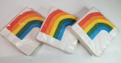 Contempo Rainbow Paper Facial Tissue Napkins Cocktail Size 3 packs x20 Vintage - Изображение 1 из 4
