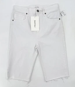 NEW Frame Shorts Womens 25 White Bermuda Cutoff  Le Vintage Denim High Rise - Picture 1 of 18