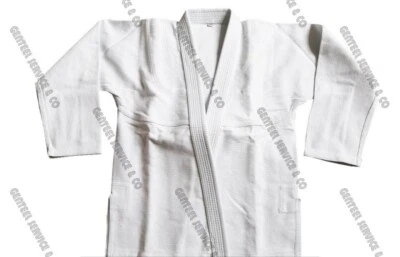 1 coat and 3 pants Blank White for BJJ Pearl weave 450 coat and Rip stop pant A3 - Image 1 of 4