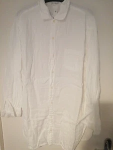 Free People Double Cloth Button Down Shirt weiß Größe M mit Etikett - Bild 1 von 9