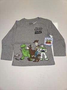 Little Boys Size 4T DISNEY PIXAR TOY STORY Long-Sleeve Gray Tee - Picture 1 of 4