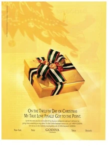 Vintage Print Werbung 1997 Godiva Chocolatier Twelfth Day of Christmas  - Bild 1 von 1