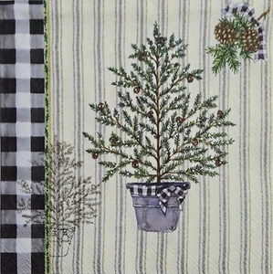 ZWEI einzelne Papier Cocktail Decoupage Servietten - 2580 Balsan Winterbaum - Bild 1 von 2