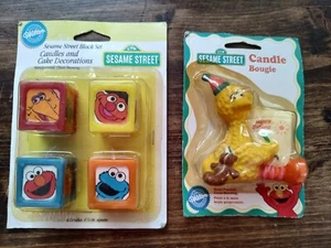 1990's Two Wilton Sesame Street Candle Cake Toppers Big Bird Cake Decorations - Picture 1 of 6