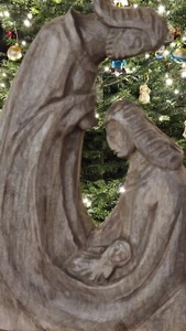 Vintage Hand Carved Wooden Nativity Sculpture Joseph, Mary & Jesus - Picture 1 of 13