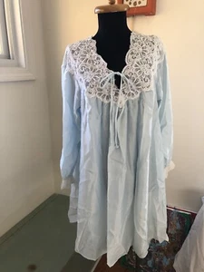 Vintage Barbizon Nachthemd Nachtkleid Schlafkleid Blau Spitze Made in USA Medium - Bild 1 von 10