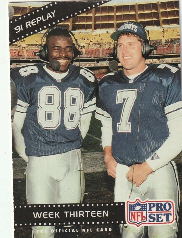 FR SHIP-1992 Pro Set '91 Replay Michael Irvin Steve Beuerlein Week Thirteen #49  - Image 1 of 1