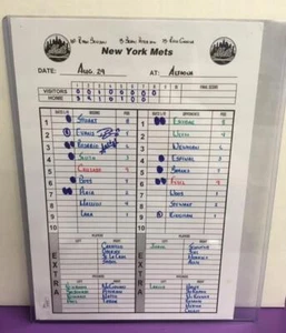 AMED ROSARIO PHIL EVANS Autographed AA Lineup Card METS @ ALTOONA JSA ~ R59868 - Picture 1 of 1