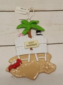 New With Tag Just Married Ornament 4.5" Long just add names and date - Picture 1 of 3