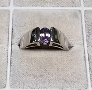 Bolivianischer Amethyst - Silberring - Ringgr. 63 (Mit Zertifikat) JUWELO - Picture 1 of 5