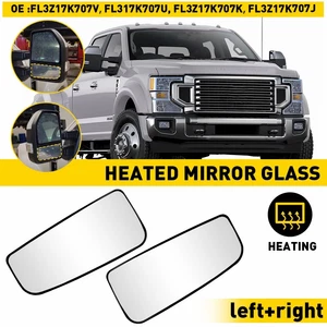 LEFT RIGHT GLASS MIRROR HEATED FOR 2017-2022 SUPER FORD DUTY F250 F350 F450 F550 - Picture 1 of 11