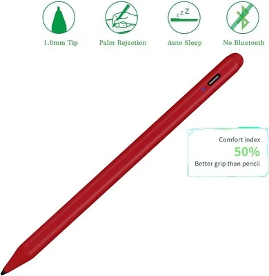Lápiz óptico con rechazo de palma activo dibujar y escribir para iPad 2018-2024 rojo Foto 1 de 4