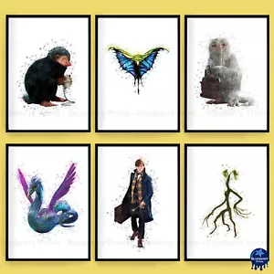 Harry Potter / Bestie Acquerello Splash Stampe Artistiche Bambini - A5-A4-A3 (Set 2) - Foto 1 di 7