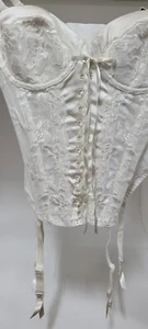 Splendour Hestia Silk Ivory Basque Suspenders 32C - Picture 1 of 3