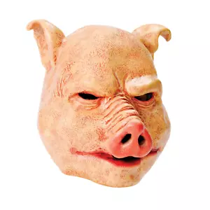 Mens Deluxe Adult Horror Pig Latex Mask Scary Animal Halloween Fancy Dress - Picture 1 of 1