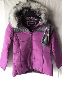 New Girls Winter Puffer Coat Sz 14/16 With Headband - Picture 1 of 4