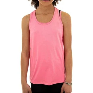 More Mile Racer Back Girls Running Vest Pink Junior Kids Run Sleeveless Tank Top - Picture 1 of 5