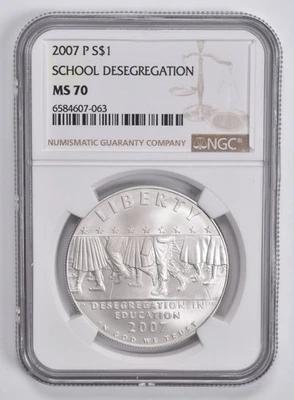 MS70 2007-P Little Rock Commemorative Dollar NGC Brown Label *2391 - Image 1 of 4