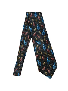 Men's Vintage Paquet Necktie Musical Note Print - Picture 1 of 5