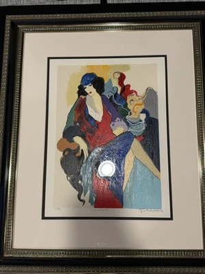 Serigrafía firmada Itzchak Tarkay “Cinco Gracias II” 71/350 enmarcada estilo Art Deco Foto 1 de 4