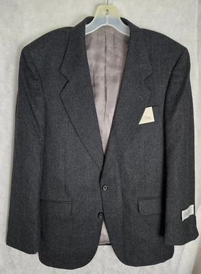 OSCAR DE LA RENTA GRIS CARBÓN 100% LANA 3 PIEZAS. TRAJE 40R PANTALONES 34 Nuevo con Etiquetas Foto 1 de 4