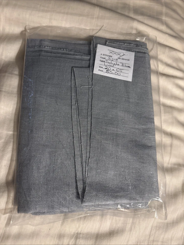 32 ct Twilight Blue Linen Cross Stitch Material 20x55 - Image 1 of 1