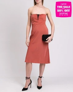 TOPSHOP Flare Dress Size UK 10 / S Bandeau Neckline - Imagen 1 de 9