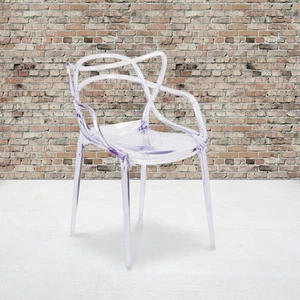 Transparent Fluid Style Stacking Side Chair - Accent And Side Chair - 21.5 W X D - Picture 1 of 10