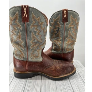 TWISTED X Men's Cowboy Steel Toe Cognac Glazed Pebble/Dark Green Boot Sz 11.5 EE - Picture 1 of 13