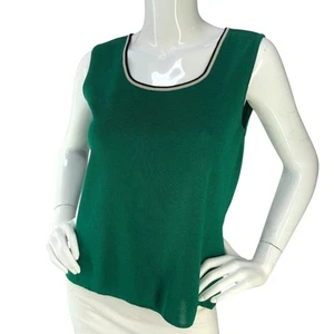 Ming Wang Womens Size S Top Shell Knit Tank Ringer Tunic Green - Picture 1 of 15
