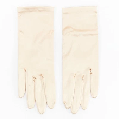 GIORGIO ARMANI champagne gold satin short evening gloves - Image 1 of 4