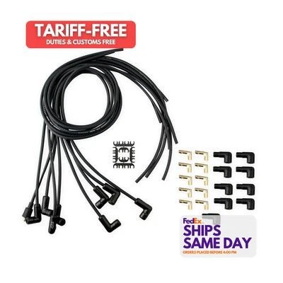 Accel ACL9001CK Black 8 mm Spark Plug Wire Kit fits V8 Performance Racing Parts - Image 1 of 4