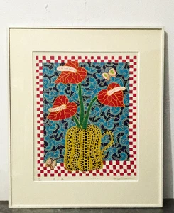 Serigrafía flores y mariposas Yayoi Kusama (#122) 10/100 1989 - Imagen 1 de 4