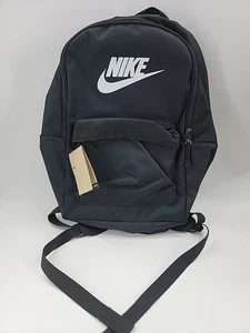 NIKE HERITAGE BACKPACK (25L) BLACK/WHITE SCHOOL BOOK LAPTOP BAG DC4244-010 NEW - Picture 1 of 7