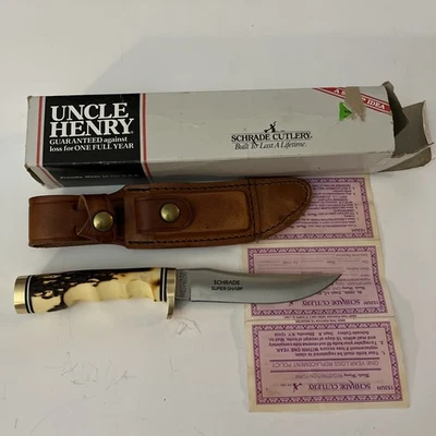 NOS VTG OG SCHRADE 153UH GOLDEN SPIKE UNCLE HENRY FIXED BLADE KNIFE MADE IN USA - Image 1 of 4