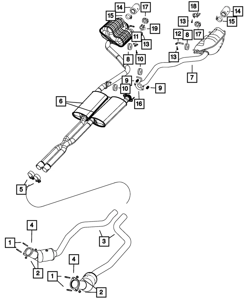 Genuine Mopar 2014 Chrysler 300 Dodge Charger Exhaust Bracket Right 68239884AA - Image 1 of 1