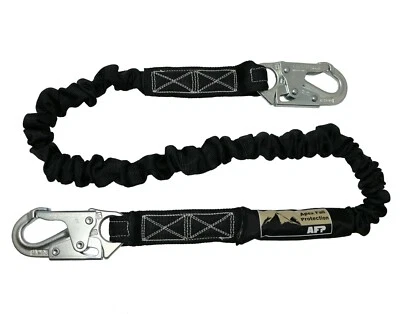 AFP New Fall Protection Safety Lanyard 6' Internal Shock-Absorbing w/ Snap Hook