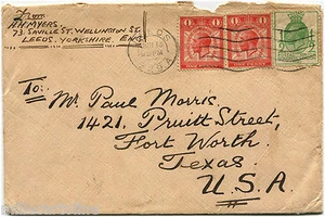 UK, ANNUL LEEDS, 1929, STAMPS 2 X 1 PENNY + HALF PENNY POSTAL CONGRESS LONDON  m - Picture 1 of 3