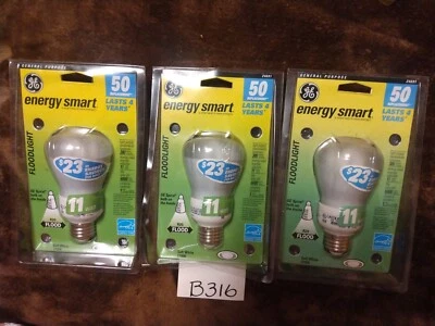 3 GE  45W uses 11W Energy Smart Indoor Floodlight CFL R20 Bulbs  - Image 1 of 3