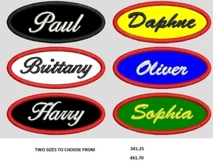 OVAL CUSTOM NAME EMBROIDERED PATCH, IRON ON FAST SHIPPING, USA SELLER - Picture 1 of 22