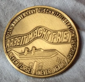 Moneda de plata níquel Auschwitz campo de concentración del Holocausto tristeza trágica Polonia - Imagen 1 de 19