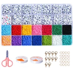 Bracelet Making Beads Kit Mixed Glass Beads DIY Jewelry Set (D) - Photo 1/12