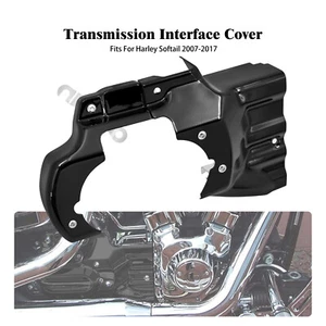 Black Engine Transmission Interface Trim Cover For Harley Softail Fat Boy 07-17 - Bild 1 von 16