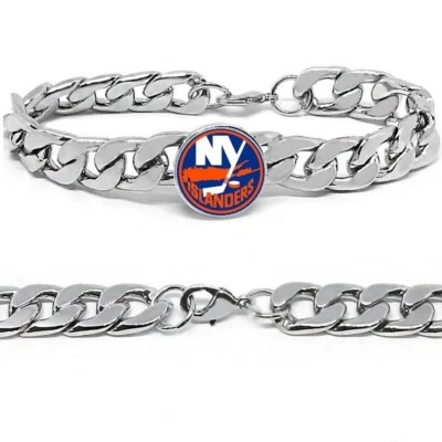 New York Islanders Hockey Gift Men's Women's Stainless Steel Bracelet GiftPg D4 - Image 1 of 4