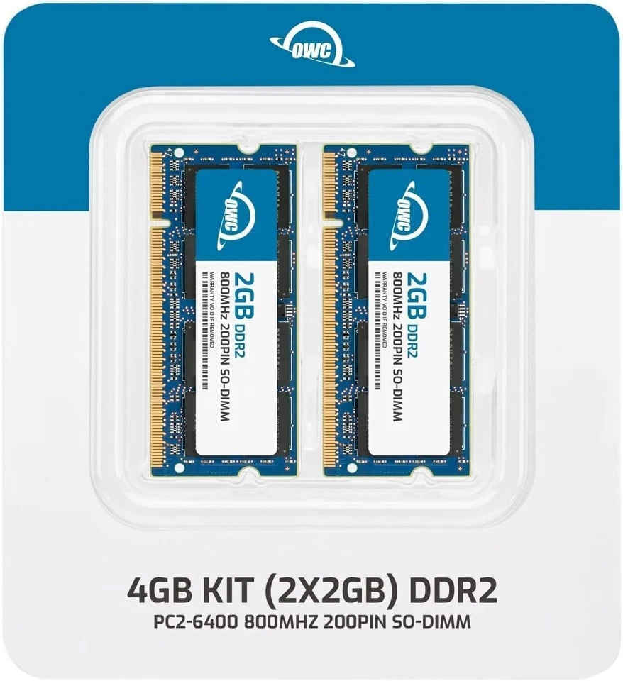 OWC - 4GB Memory Upgrade Kit - 2 x 2GB PC6400 DDR2 800MHz SO-DIMMs für Apple iMa - Bild 1 von 4